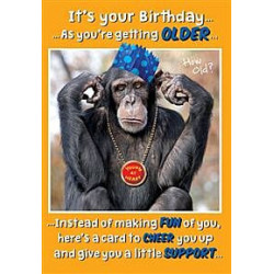 Monkey with Fingers in Ears Greeting Card Comic