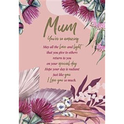 Mum Pink Gumnuts Greeting Card