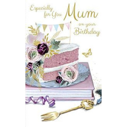 Mum Trad Slice of Cake Greeting Card