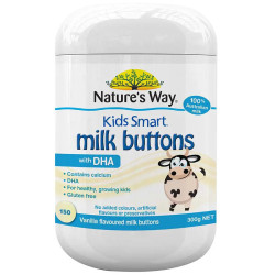 Nature's Way Kid's Smart Milk Buttons DHA Vanilla 150 Buttons 300g