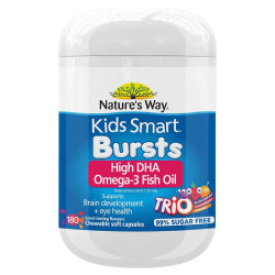 Nature's Way Kids Smart Bursts Omega-3 Fish Oil Trio 180 Chewable Capsules