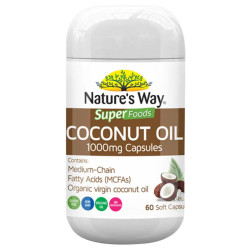 Nature's Way Superfoods Coconut Oil 1000mg 60 Organic Tablets