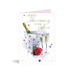 Our Anniversary Champagne on Ice Greeting Card