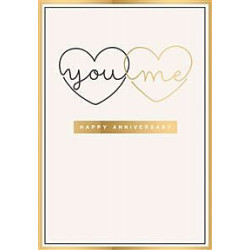 Our Anniversary You Me Hearts Greeting Card