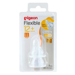 Pigeon Flexible Peristaltic Slim Neck Teat LL Y Cut 2 Pack