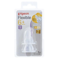 Pigeon SoftTouch Peristaltic Plus Teat Y 6months+ 2 Pack