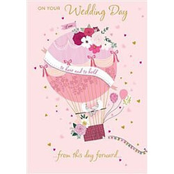 Pink Hot Air Balloon Greeting Card