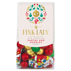 Pink Lady Santa & Baubles Milk Chocolate 232g