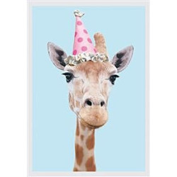 R Hale Giraffe with Party Hat Greeting Card Rachael Hale