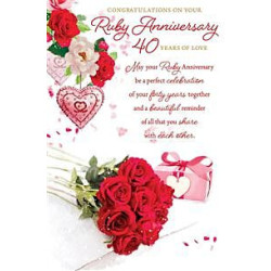 Red Roses and Gift Greeting Card