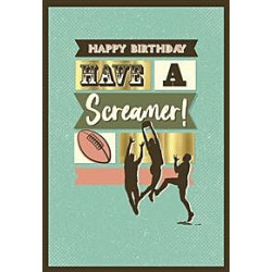 Screamer Footy Greeting Card Aussie Vibes