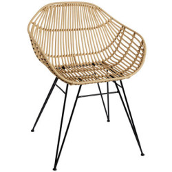 SH Pearl Habour Rattan Safari Chair with Metal Leg