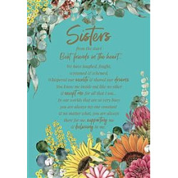 Sister Native Flowers on Aqua Greeting Card