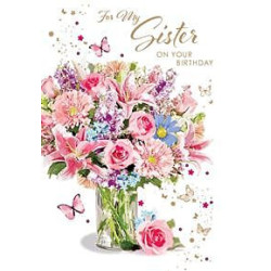 Sister Vase of Flowers Greeting Card