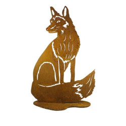 Sitting Fox Stand Garden Art