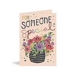 Someone Special Femal Bold Flowers in Pot Greeting Card