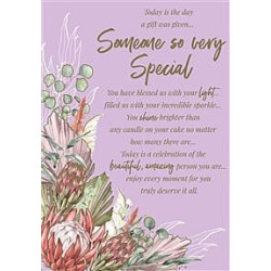 Someone Special Proteas on Purple Greeting Card