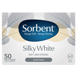 Sorbent Tissues Silky White Slim Pack 50 Pack
