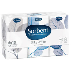 Sorbent White Facial Tissues 4Ply Pocket Pack