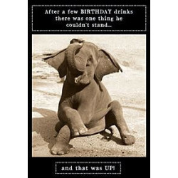 Stand Up Elephant Greeting Card Animal Antics