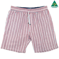 Stripe Cotton Short - Red/White