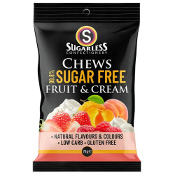 Sugarless Confectionery Fruit & Cream Chews 70g
