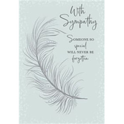 Sympathy Embellished Feather Greeting Card
