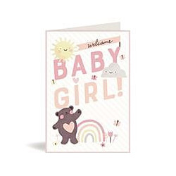 Teddy with Rainbow Greeting Card