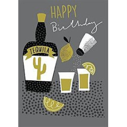 Tequila Slamming Day Greeting Card Noir By Capisco