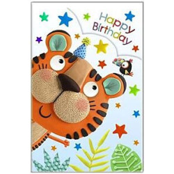 Terry the Tiger Zig Zag Greeting Card Marzipan Toy Box