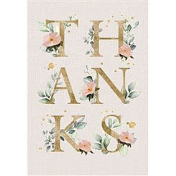 Thank You Fem Letters with Flowers Greeting Card