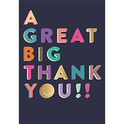 Thank You Text on BlackBackground Greeting Card
