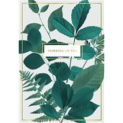 Thinking of You Male Leaves With Banner Greeting Card