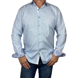 Thor Geometric Cotton L/S Big Mens Shirt - Blue