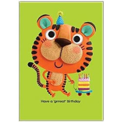 Tiger and Cake Greeting Card Marzipan Toy Box