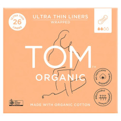 TOM Organic Ultra Thin Liners with Organic Cotton 26 Pack