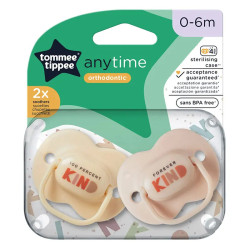 Tommee Tippee Any Time Soother 0 - 6 Months 2 Pack
