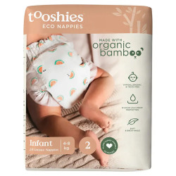 Tooshies Eco Nappies with Organic Bamboo Size 2 Infant 4-8kg 24 Pack