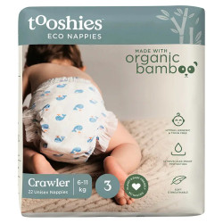 Tooshies Eco Nappies with Organic Bamboo Size 3 Crawler 6-11kg 22 Pack
