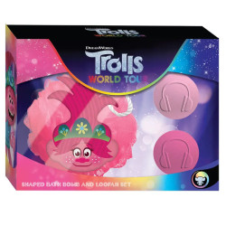 Trolls World Tour Bath Bomb and Loofah Set