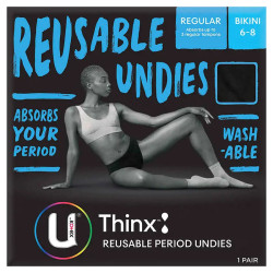 U by Kotex Thinx Reusable Period Undies Bikini Size 6-8
