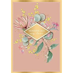 Wattle Fairy Dust Greeting Card Heart of Gold