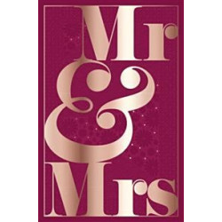 Wedding Mr and Mrs Text on Raspberry Greeting Card