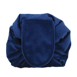 Wicked Sista Soft Navy Velvet Drawstring Makeup Bag
