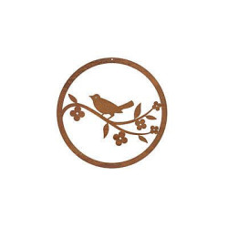 Wren Circle Panel Metal Garden Wall Art