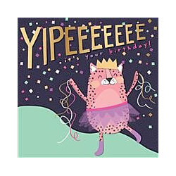 Yipeeee Cat Ballerina Greeting Card LOLS