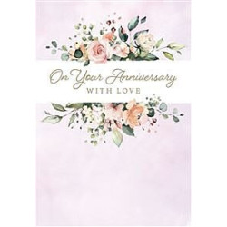 Your Anniversary Watercolour Flowers Greeting Card