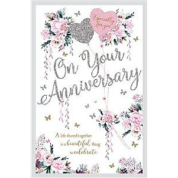 Your Anniversay Flowers and Balloons Greeting Card