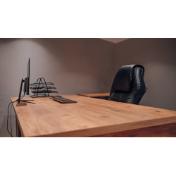 Pedestal Executive Desk  Walnut Finish